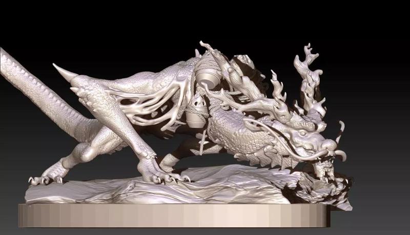 RED LOONG -WuDuLong-BLACK MYTH WUKONG STL 3D PRINT