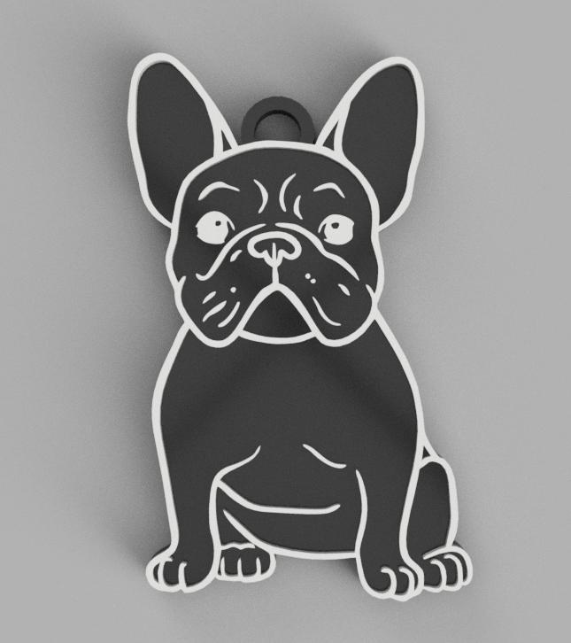 French Bulldog Dog Keychain