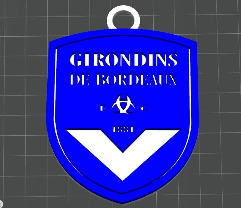 Ligue 1 FC Girondins de Bordeaux Keychan badge Printable and Renderable