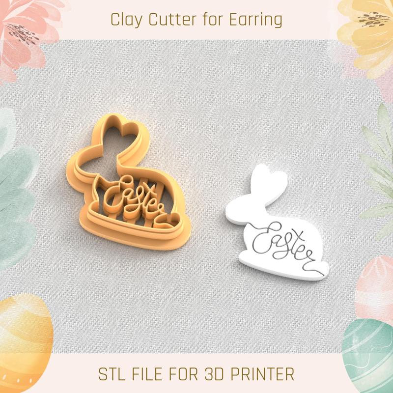 Bunny Easter EASTER POLYMER CLAY CUTTER