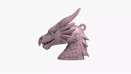 Dragon Head KeychainSTL File Printable Mythical Creature Charm