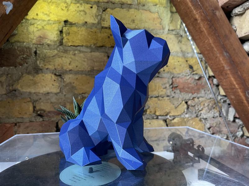 Low Poly French Bulldog Planter Sitting