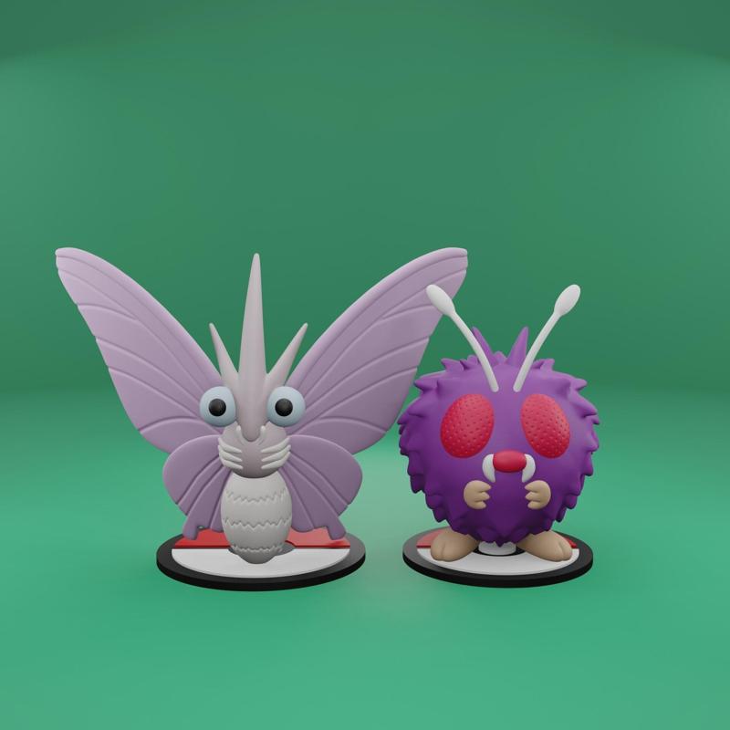Pokemon No. 048, 049 Venonat, Venomoth