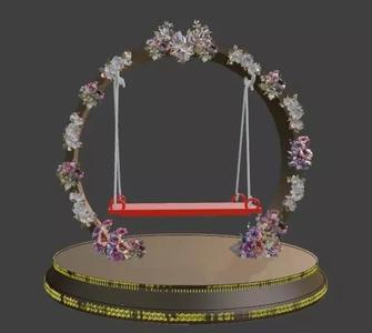 Floral Swing or Jhula with Base