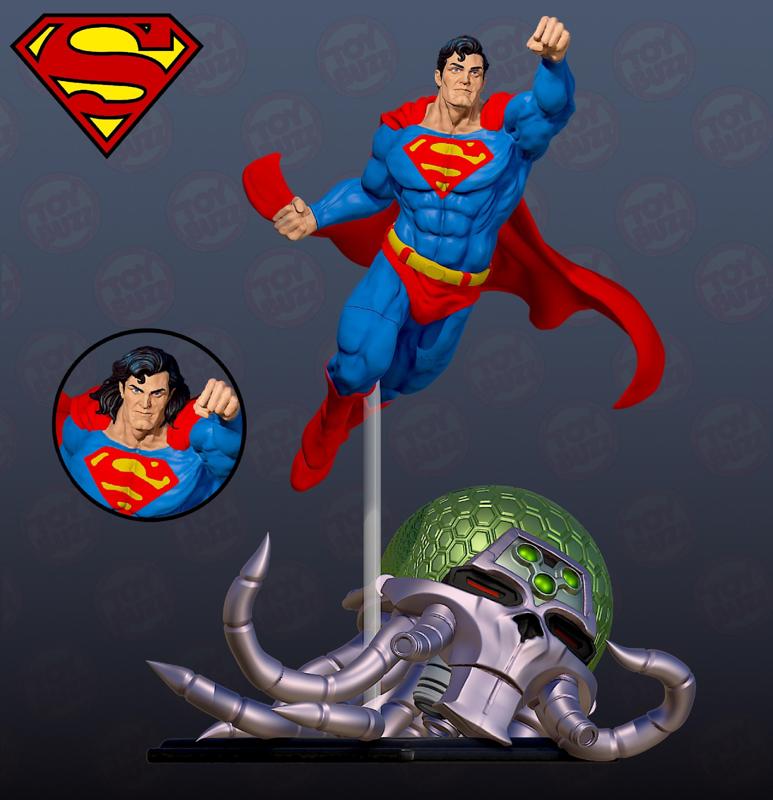 Superman with Brainiac skull ship