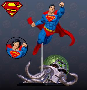 Superman with Brainiac skull ship