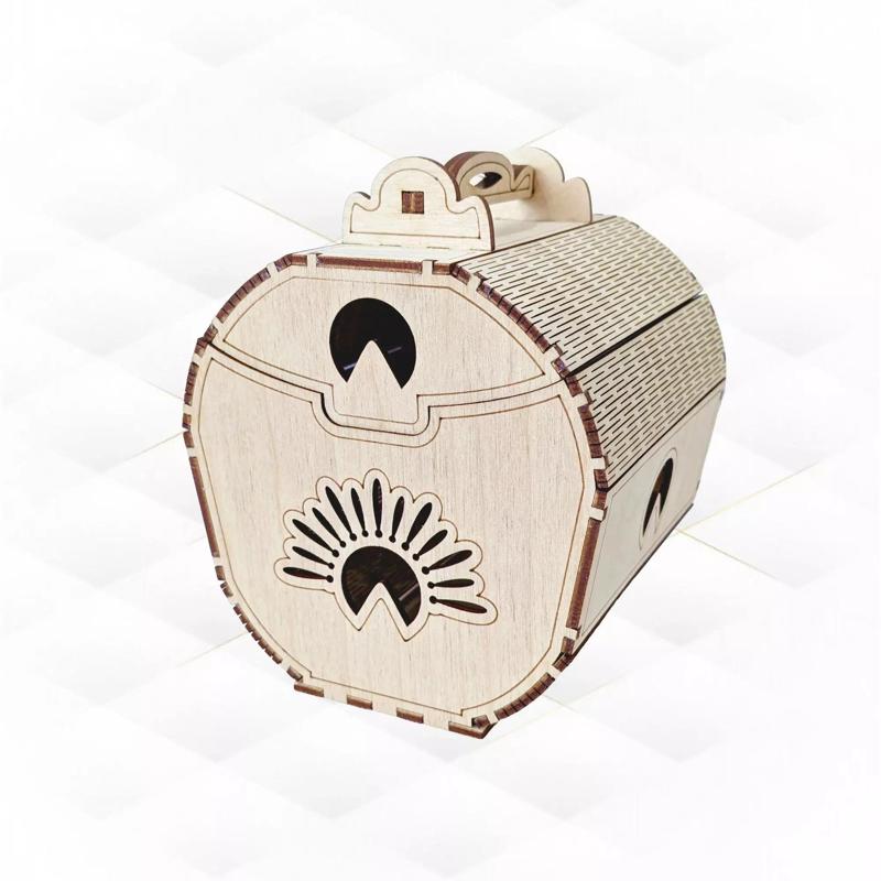 Gift jewelry box sun design laser cutting template