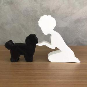 Girl and her Maltese -afro hair- for 3D printer