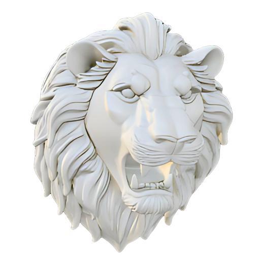 Fierce Roaring Lion Head Sculpture