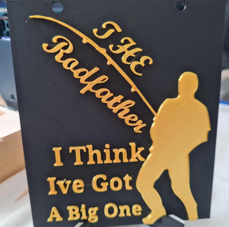 "The Rodfather - Funny Fishing Plaque with 'I Think I've Got A Big One' Motto"