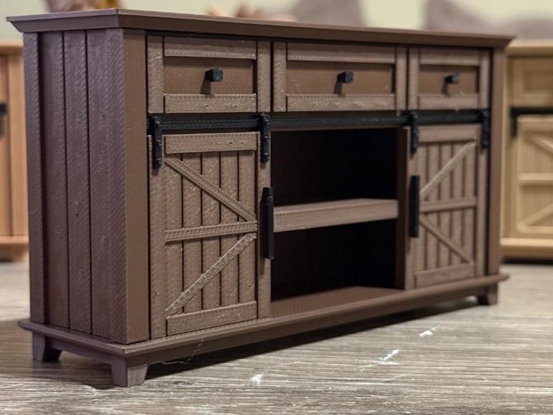 1:12 Rustic TV Console