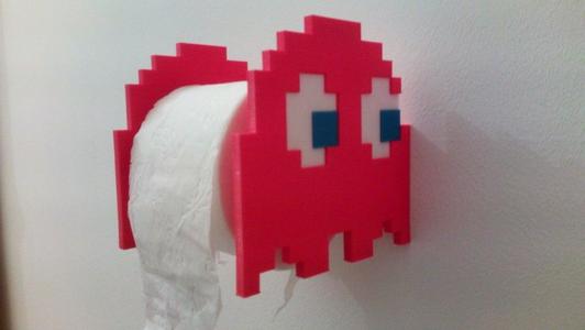 Pac-man ghost toilet paper holder