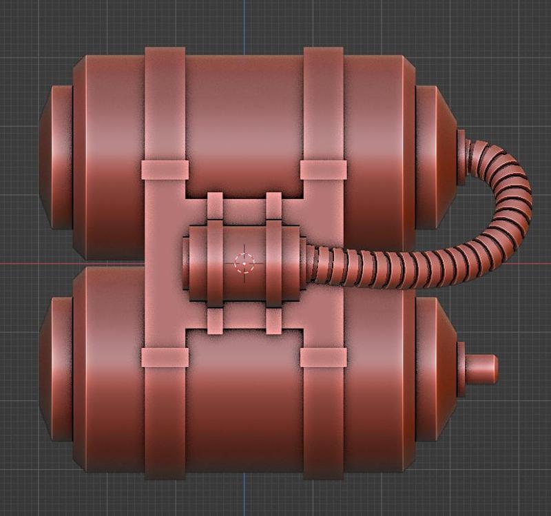 Dual-Tank Canister with Filter Tube – Sci-Fi Inspired 3D Model