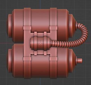 Dual-Tank Canister with Filter Tube – Sci-Fi Inspired 3D Model