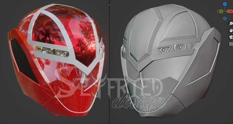 Mashin Sentai Kiramager Kira Red cosplay helmet 3D printable STL file