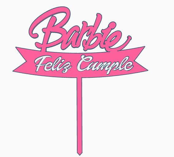 Topper Barbi Happy Birthday