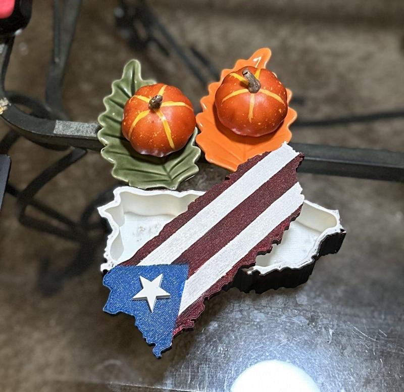 Puerto Rico shaped craft box