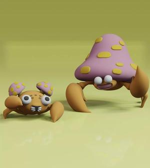 Paras Parasect Pokemon fanart 2 poses