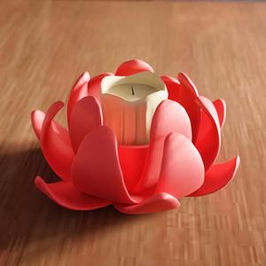 3D Lotus Flower Tea Light Holder STL File - 284