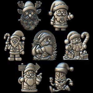 7 Minimal Santa No1 STL file for 3d Printing or CNC