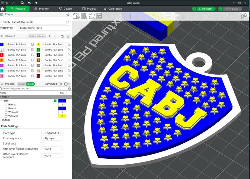 AFA Boca Juniors club Coaster necklace and keychain Color Printable