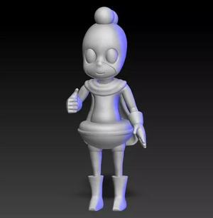character girl with thumbs