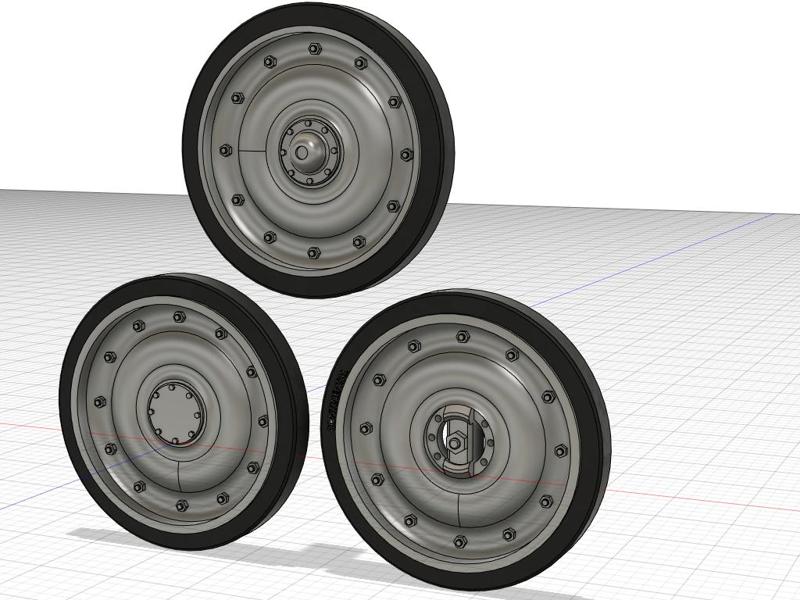 Rubber Rimmed Road Wheels 1/35 (E-50 E-75 Standardpanzer)