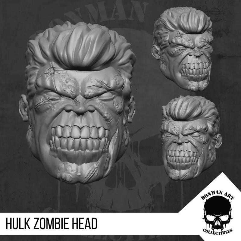 Hulk Zombie head for 6 inch Action Figures
