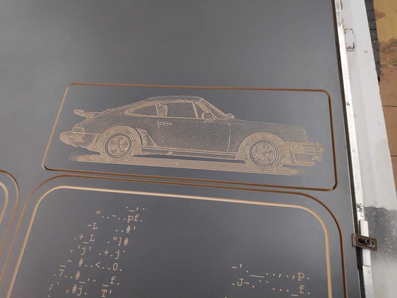 Porsche 911 Turbo Engraving on CNC Machine
