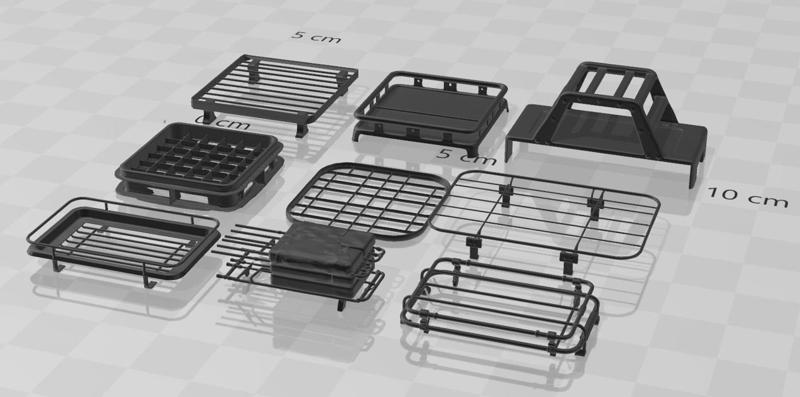 Super pack 9 Luggage racks for scale cars