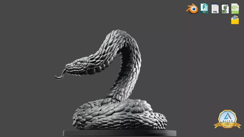 3D Print Ready Rattle Snake