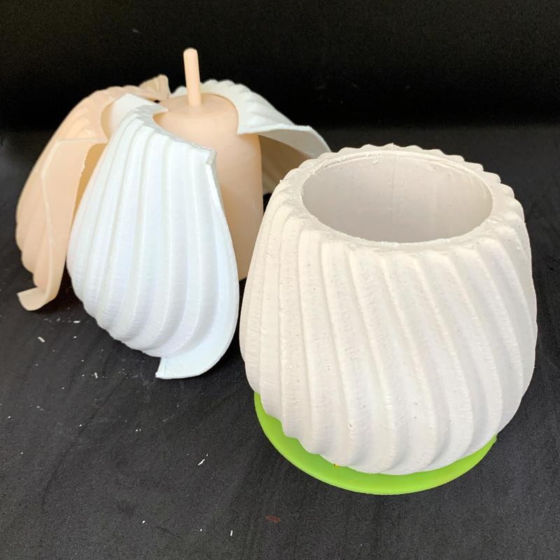 3D print mold modern geometric plant pot with drainage