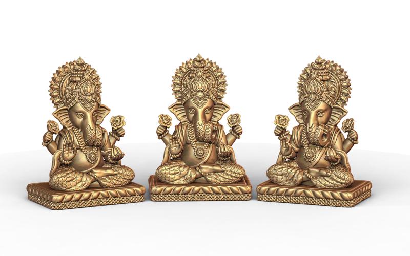 Ganesh Ji Lotus 3D  Model 11