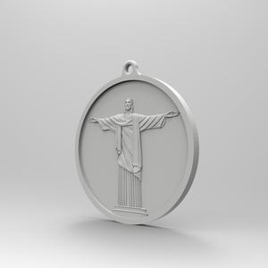 3Dmodel STL CNC Pendant Jesus Rio de Janeiro