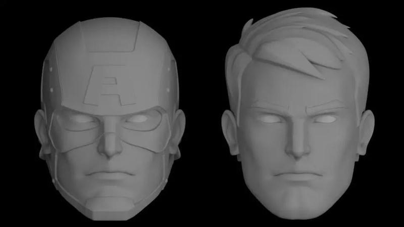 CAPTAIN AMERICA STEVE ROGERS HEAD SCULPT