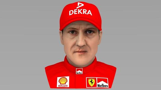 Michael Schumacher bust for full color 3D printing
