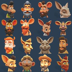 Whimsical Woodland Creatures: Premium 3D Character Collection