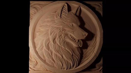 Direwolf CNC 3d Print High Relief Sand Casting