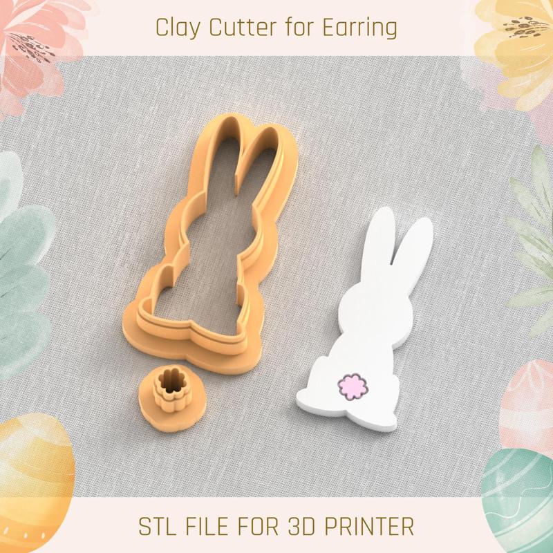 Bunny and Tail Easter Polymer Clay Cutters
