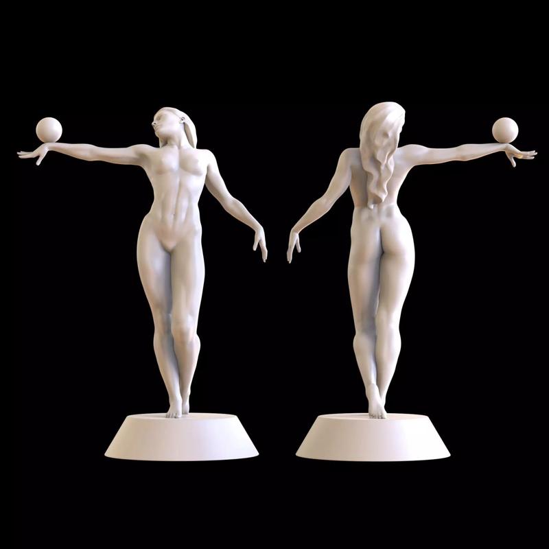 Woman balance sculpture