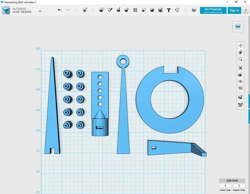 filament schlauchfuehrungshalter auf runden rohr 42 mm