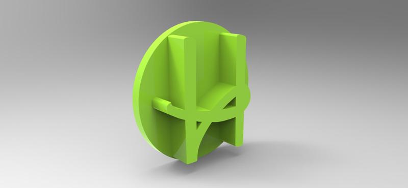 Alphabet stamp plus fondant cutter for letter H ready for 3D printing