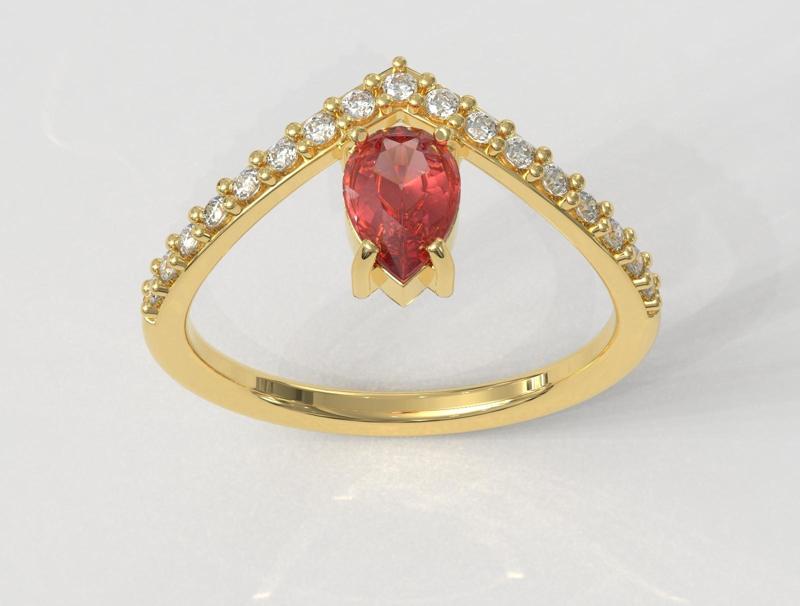 Modern Gemstone Ring