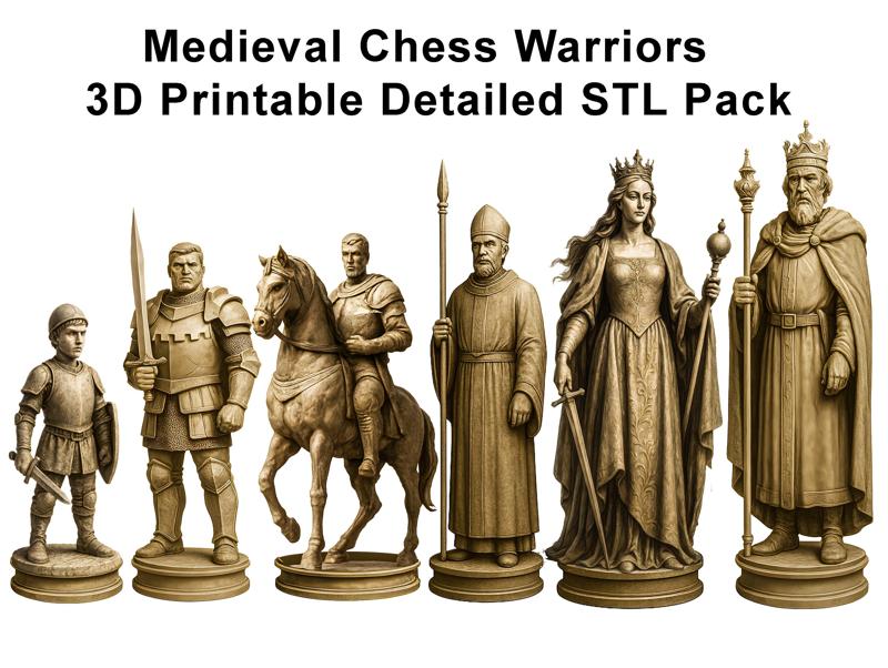Medieval Chess Warriors – 3D Printable Detailed STL Pack
