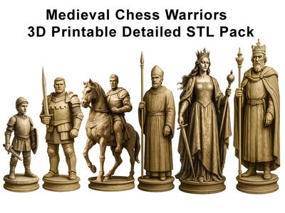 Medieval Chess Warriors – 3D Printable Detailed STL Pack