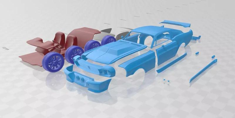 Mustang Shelby GT500 Eleanor 1967 - Separate Parts STL Model