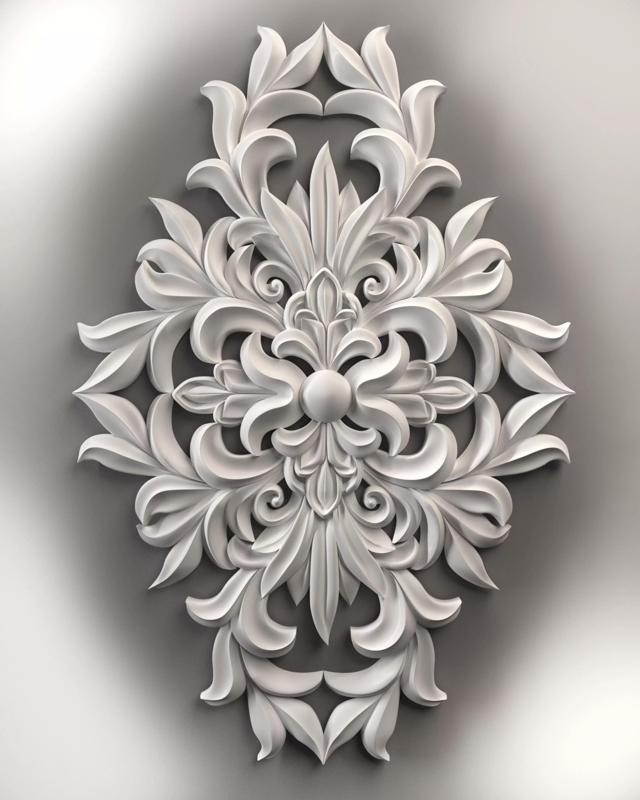 Wall decor flowers with leaves for milling CNC machines