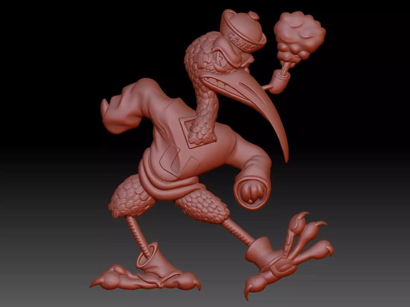 Bas-relief of a stylized bird