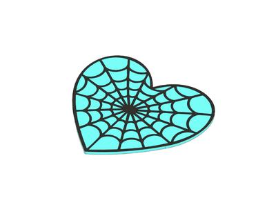 Heart Shaped Spider Web Coaster, Halloween Decor