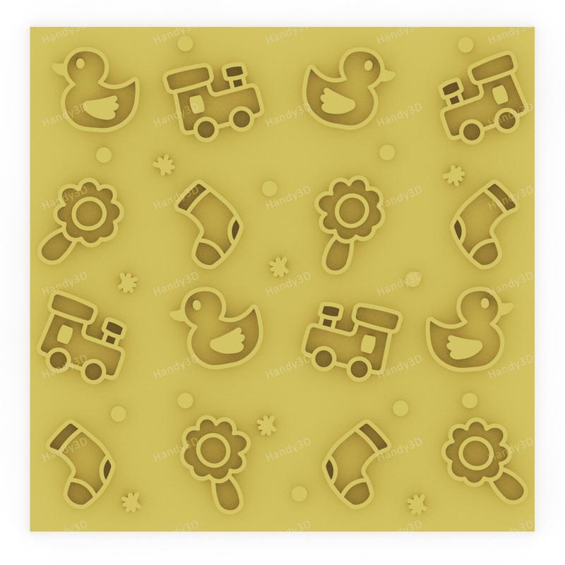 Little Toys - Baby Shower Cookie Texture Plate